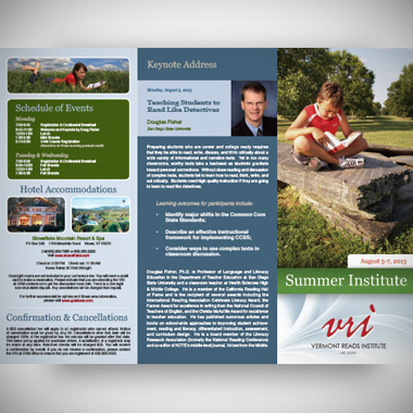 Vermont Reads Summer Institute 2013